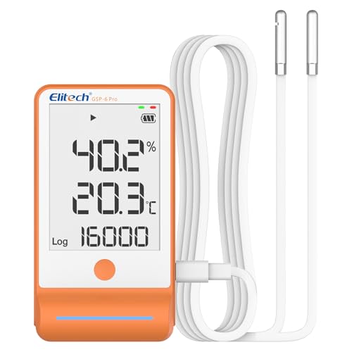 Elitech GSP-6 Pro-TE+THE Temperatur Datenlogger,Temperatur- und Luftfeuchtigkeits-Datenlogger, Große Speicherkapazität, Externer Sensor, Alarmfunktion, Kostenlose Datenexport-Software Elitech GSP-6 Pro-TE+THE Temperatur Datenlogger,Temperatur- und Luftfeuchtigkeits-Datenlogger, Große Speicherkapazität, Externer Sensor, Alarmfunktion, Kostenlose Datenexport-Software