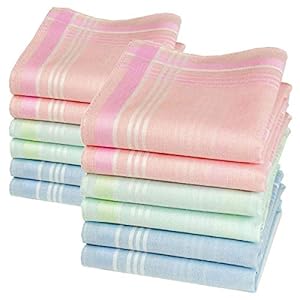 Merrysquare – Discreet Vrouwelijke Zakdoeken – Suzon model – Klein formaat 29cm x 29cm – 12 Stuks – 100% Katoen