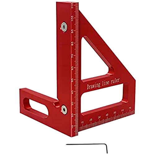 45mm Ruler Tyuooker 3D Multi-Angle Measuring Ruler 45/90 Degree Aluminum Alloy ...