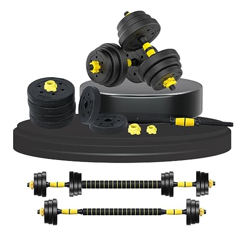 Kit Halteres 6 Em 1 Peso Musculação Até 30kg Ajustável Preto