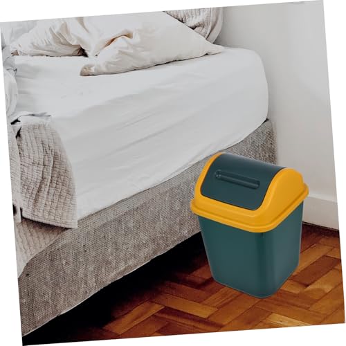 Papelera de baño pequeña con tapa elevable antiolor de PP resistente 4