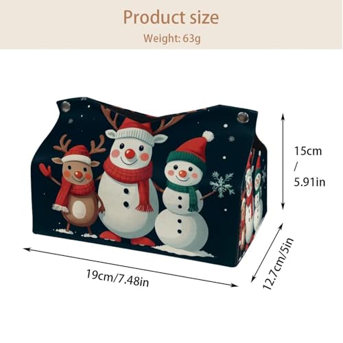 Boîtes à mouchoirs Merry Christmas en cuir chic pour table et bureau - 5