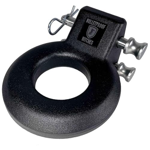 BulletProof Hitches - Loop Lunette Ring - Pintle Hitch Ring Rated to 24 000 lbs - for Towing Pintle Military Trailers Demolition & Recovery - Solid Steel Corrosion-Resistant Black Powder Coat
