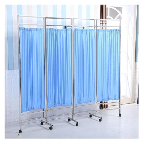 Paravent médical mobile bleu pour préserver l'intimité à l'hôpital