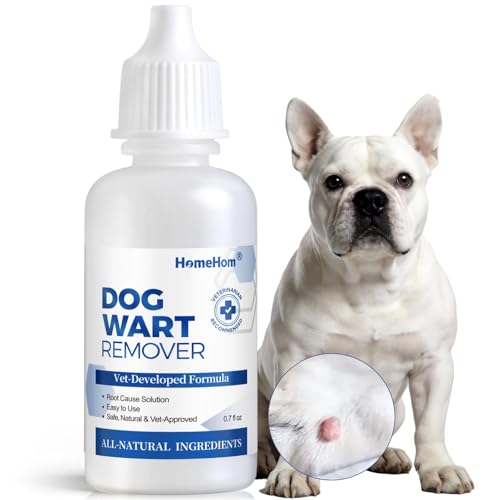 HomeHom Dog Wart Remover Natural Skin Support for Dogs. Rapidly Eliminates Warts & Skin Tags - Fast Acting Pain-Free & Gentle (0.7 fl.oz)