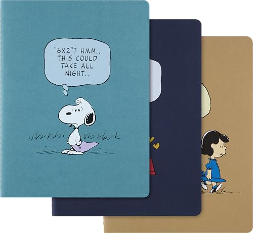 Moleskine Peanuts Cahier Journal à Lignes Format XL 19x25 cm Set de 3