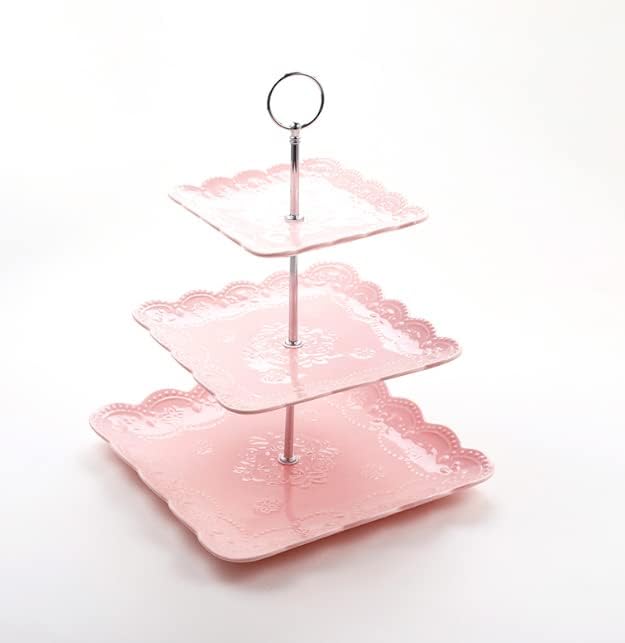 1Set 3 Tier Cake Stand Fittings Round Metal Dessert Stand Holder Heavy Duty Wedding Birthday Party Display Hardware Rod Center Post (Silver) - Image 5