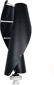 Vertical Coreless Wind Turbine Generator, 2 Blades AC Spiral Wind Turbine 12V 24V 48V 220V 8000W with MPPT Controller for Home Use Black,Low Noise