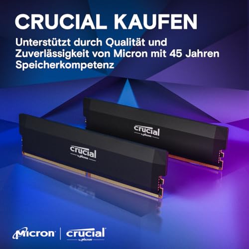 Crucial Pro DDR5 RAM 32GB Kit (2x16GB) 6000MHz CL36, Overclocking Edition, Intel XMP 3.0 / AMD Expo, PC Computer Arbeitsspeicher 32GB DDR5 - CP2K16G60C36U5B – Bild 7