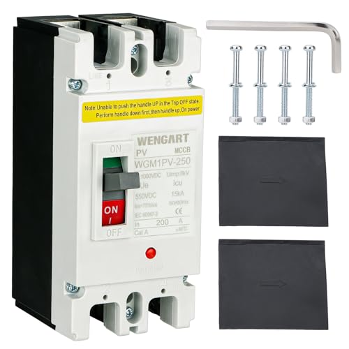 Wengart 200A 500V DC MCCB Breaker Disconnect Switch for Solar DIYers to Stop Panel Cable Crossings...