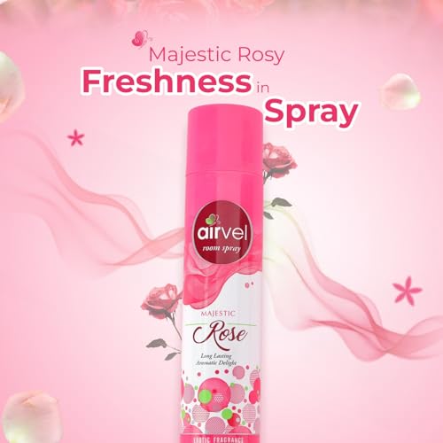 Image of Airvel Room freshener Spray Pack of 2 - with Mesmerizing Fragrance for your Refreshing Atmosphere|Helps to remove bad Odour|(Majestic RoseFresh Lemon,125g Each)