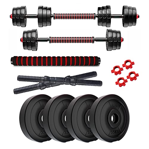 Image of Kore 3 in 1 Convertible 10 Kg PVC Adjustable Dumbbells Set - Black