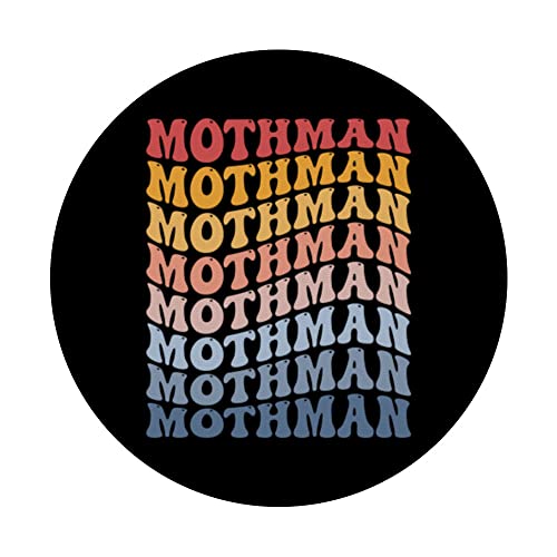 Mothman Cryptozoology Cryptid Groovy PopSockets Swappable PopGrip, Black - Image 3