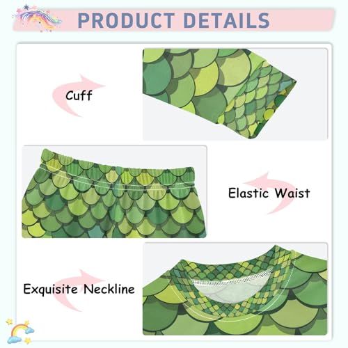 senya Green Dragon Scales A Pajamas Set Long Sleeve Soft Cotton Sleepwear 2 Piece4