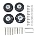 YongXuan 4 Wheels Wear-Resistant Mute Luggage Suitcase Replacement Wheels Rubber Swivel Caster Wheels Repair Kits (50mm × 18mm)