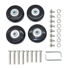 Diameter 1.8in Wear-Resistant Mute Luggage Suitcase Replacement Wheels Rubber Swivel Caster Wheels Repair Kits 4 Wheels