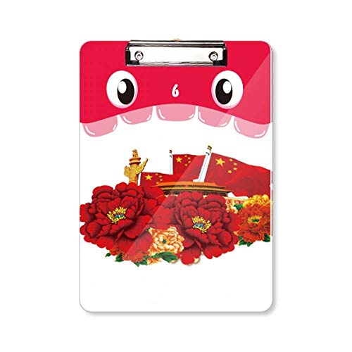 Porte-bloc A4 Tiananmen avec motif drapeau rouge pour bureau