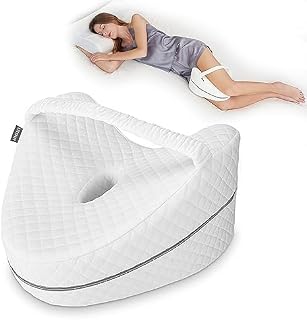 LITSPOT Poduszka na kolana, ergonomiczna poduszka do spania na boku, pianka z pamięcią kształtu, ortopedyczna poduszka pod kolana, do kolan, bioder, pleców i kobiet w ciąży, zdejmowana i nadająca się