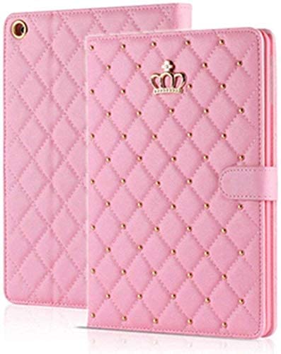 Topwin Ipad 9Th/8Th/7Th Gen Case Crown Bling Diamond Cute Elegant Pu Leather Smart Auto Sleep/Wake Stand Shockproof Case For Apple Ipad 10.2 2021/2020/2019 (Pink) #TOP1