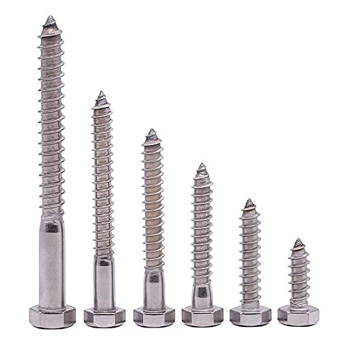 Eastlo AB590303-10 3/8 Inch X 1-1/2 Inch Hex Head Lag Screws Lag Bolts thumb #5