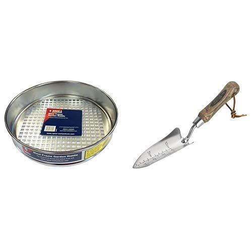 Spear & Jackson RIDDLE Steel Frame Garden Riddle - Steel with 5080TT Traditional Stainless Steel Transplanting Trowel