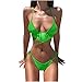 Maillot de bain 2 pièces pour femme - Sexy - Solide - Deux pièces - Maillot de bain - Maillot de bain pour l'été - Bikini sexy pour la plage - Push Up, Vert (01), L