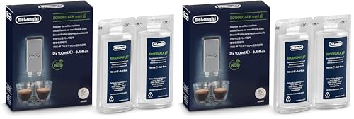 De'Longhi EcoDecalk Mini Decalcificante DLSC200, 2 Dosi di Decalcificazione, Accessorio Manutenzione Macchina da Caffè, Ingredienti di Origine Vegetale, 2x100ml (Confezione da 2)