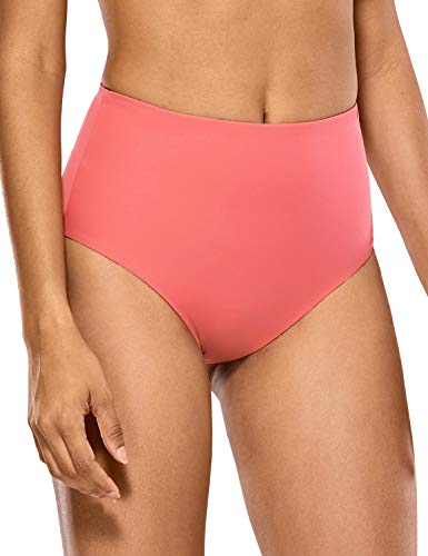 CRZ YOGA Bragas de Bikini de Cintura Alta Ba�ador Braguitas para Mujeres Tinte de Cereza 36