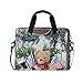 Laptoptasche, Motiv: Welcome, Blätter, Puppe, Blumen, Aktentaschen, Computer-Tragetasche, 40,6 cm (16 Zoll), Schutzhülle mit Griff, mehrere Taschen, niedliches Design