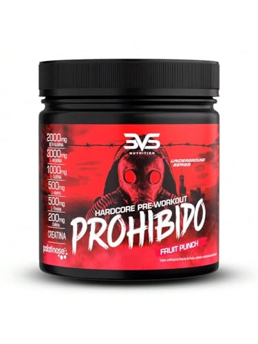 Prohibido Pré Treino Hardcore Pré-Workout, 3VS Nutrition - Suplemento energético - 2 gr de Beta Alanina - Para homens e...