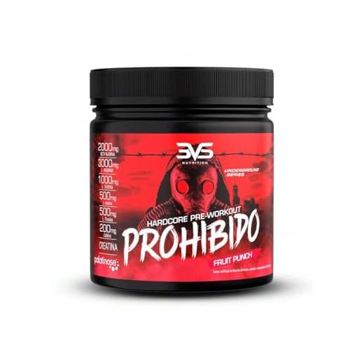 Prohibido Pré Treino Hardcore Pré-Workout, 3VS Nutrition - Suplemento energético - 2 gr de Beta Alanina - Para homens e mulheres - Estimulante para treino - Energia e foco - Explosão de força em seus músculos!