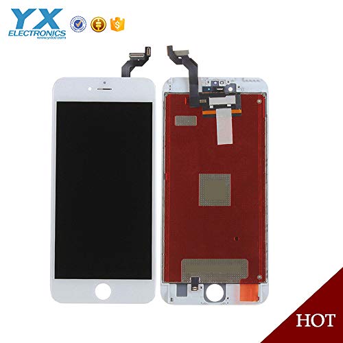 Only for iPhone 6S PLUS LCD Screen Touch Digitizer Full assembly Replacement with 3D Touch Panel, Home Button, Front Camera, Ear Speaker, Repair Tools, Not fit for iPhone 6 plus or iPhone 6 (White)