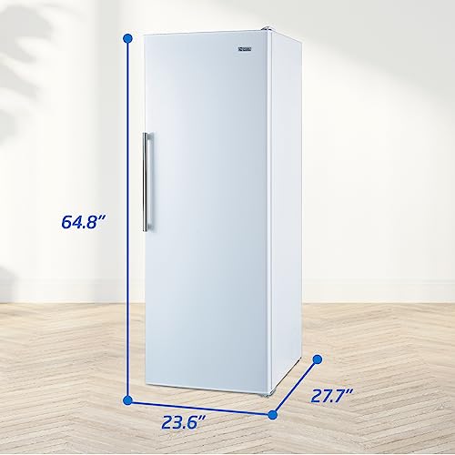 Image of Commercial Cool Upright Freezer Stand Up Convertible Freezer or Refrigerator with Reversible Door, 10.8 Cubic Feet, White