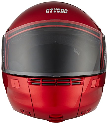 Image of Studds Full Face Helmet Ninja 3G (Eco Cherry Red, M) & Universal Helmet Security Guard /Lock for Fender Fitment