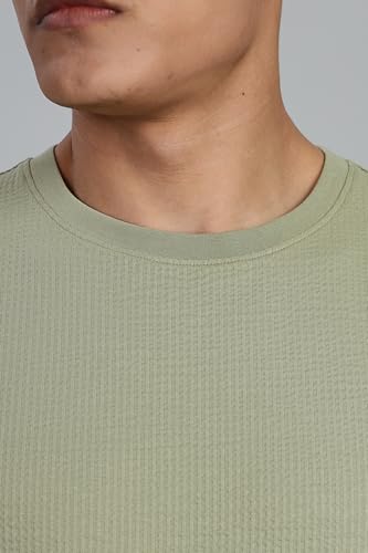 Image of FYLTR Men's Casual Textured Round Neck T-Shirt - Oversize Fit | Stretch Cotton Fabric | Half Sleeves | Soft & Stretchable | Oversized T-Shirts for Men | Loose Fit T-Shirts for Men