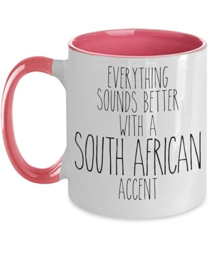 Wuewqoyct South Africa Mug, Everything Sounds Better with a South African Accent Coffee Cup Colored Mugs 11oz