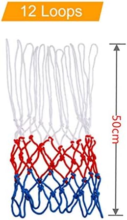2 pcs Heavy Duty Basketball Net Tri-colored Red/White/Blue Basketball Nets Fits Standard Indoor or Outdoor Rims Professional 12 Loops,Basketball net. movement.