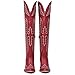 CELNEPHO Cowboy Boots For Women Over The Knee Western Boots With Classic Embroidered Chunky Heel Slip On Zipper Square Toe Fashion Cowgirl Thigh High Boots For Women