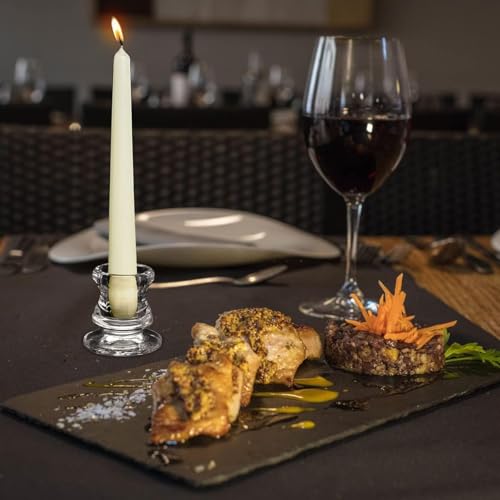 LETINE 12 Stück Glas Kerzenständer, Klarem Kerzenhalter für Stabkerzen, Stabkerzenhalter, Kerzenständer Stabkerze, Geeignet für Partys, Festivals, Hochzeiten, Heimdekoration