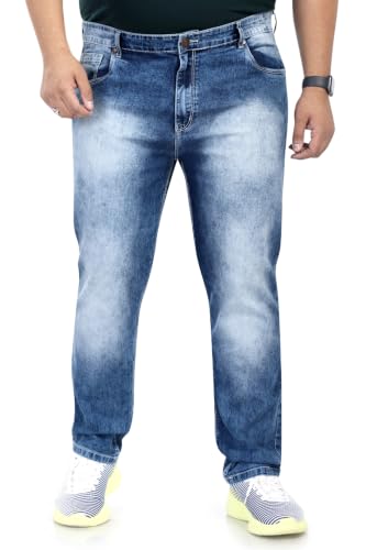 Image of Pluss Tribe - Plus Size Jeans for Men - Denim Jeans - Ideal for Casual, Office Available Sizes : 40 to 52