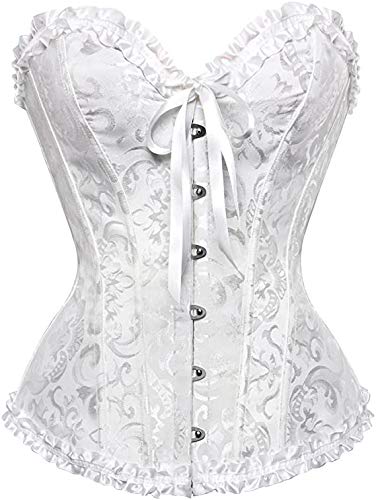 BYD Mujeres Corsés de Jacquard Color de Empalme Bustiers Fajas Push-up Corpiño Palacio Cintura Cincher Underbust Bandeau Color-3 2XL Cover