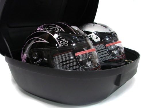 TMS TBOX-JK2016-K Matte Black X-Large Motorcycle Scooter Luggage Trunk Top Case Tail Box (Fits 2 Helmets New)
