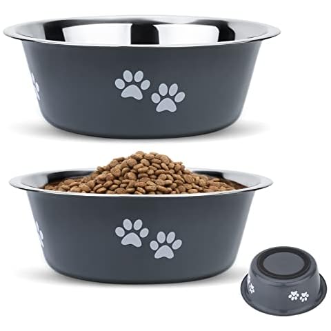 2 Pack Dog Bowls (1560ML), Stainless Steel Dog Bowls with Nonslip Silicone Bottom, Pet Feeding Bowls for Cat, Pups-Food and Water Bowls for Small Medium Large Dogs Cover