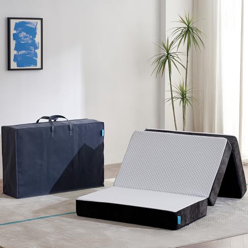 Freesof Odorless Foldable Mattress Twin Size 75' x 38' x 6', 6 Inch Folding Foam Mattress with...