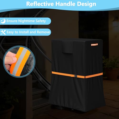 Roasivi Stair Lifts Cover for Outdoor Indoor Electric Stair Lifts,Waterproof Stair Climbing Wheelchair Protective Cover Black Heavy Duty Fabric for All-Weather Protection,25\"L x 11\"W x 38\"H