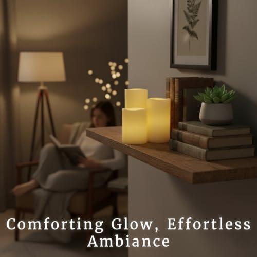 Image of Lavish Home Flameless LED Candles - 6-Piece Remote Controlled Flameless Candle Set for Home, Wedding, Bridal Shower, and Christmas Decor