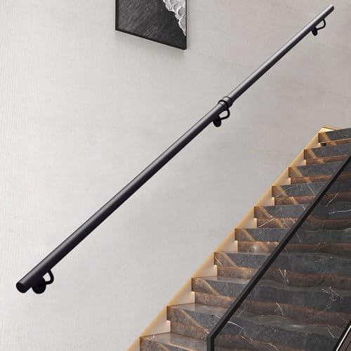 Rambarde d'escalier en métal noir de 12,5 m pour mur extérieur