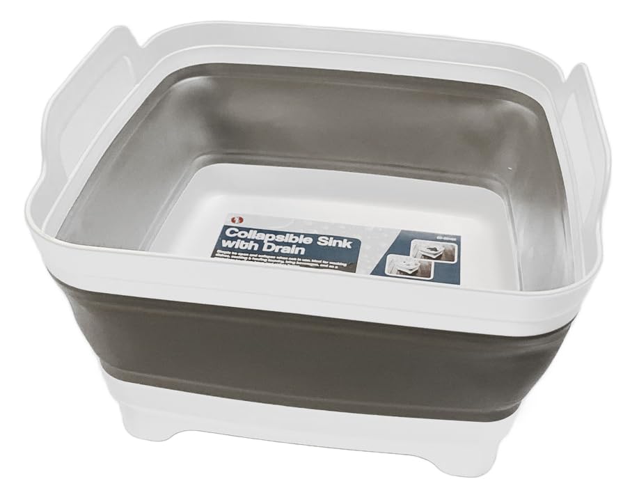 SE Évier pliable avec drain 30,5 cm lavabo utilitaire gain de place bac vaisselle extensible