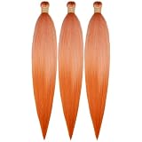 Ombre Sunset Orange Braiding Hair Pre stretched Kanekalon Knotless Braiding Hair for Braids Packs of