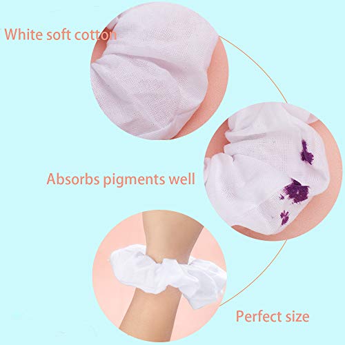 20 Pack White Cotton Scrunchies For Tie Dye Party Hair Elastic Hair Ties Pony Tail Holder For Women #TOP3